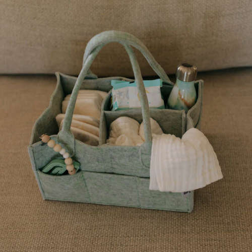 Durable Felt Removable Insert Diaper Caddy, Sage Green - Parker Baby Co. | Maisonette