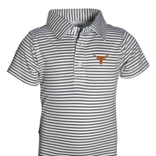 Texas Longhorns CHARCOAL Baby Carson Polo Romper - 91970709