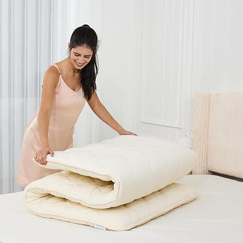 Japanese Floor Mattress with Washable Cover, Folding Futon Mattresss, Tatami Mat Sleeping Pad with Thicken Memory Foam, Roll Up Floor Lounger Bed for Kids Adults (Full 80"×55"×2.6")
