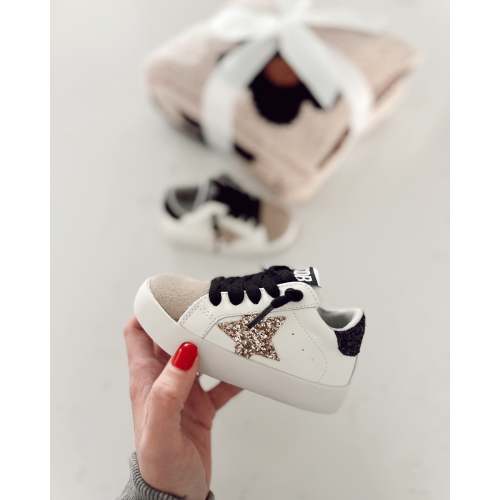 Tan, Black, and Gold Star | Sneaker