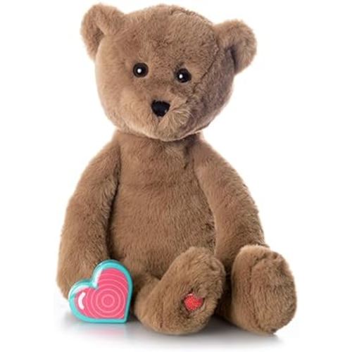 My Baby's Heartbeat Bear Recordable Stuffed Animal for Ultrasounds and Sweet Messages Playback, Gender Reveal, Vintage Cocoa Bear