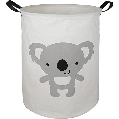 KUNRO Large Storage Basket Toy Box Bin Laundry Bag Foldable Hamper Clothes Kids Gift Organizer Chest Waterproof Coating Organizer Dorm Nursery Home (Koala)