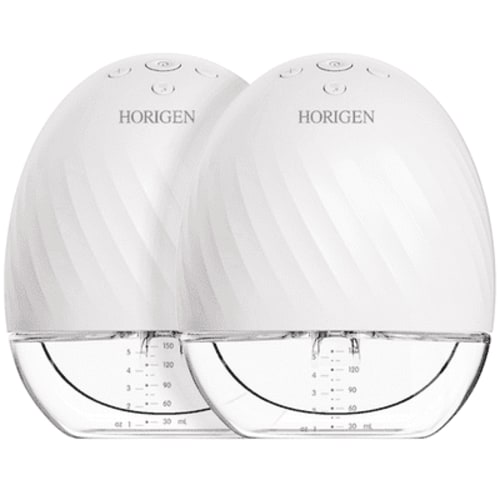 Horigen 2267A Double White Electric Wearable Breast Pump Lower Noise Hands Free Portable Automatic