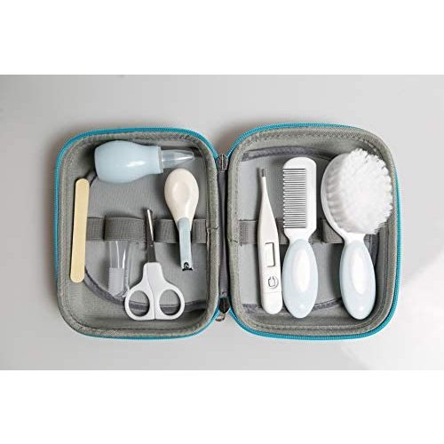 Little Angel Baby Grooming Kit, Baby First Aid Kit, Baby Care Kit,Nursery Kit Baby Care, 10PCS Baby Hair Brush | Nail Clipper | Nose Cleaner | Finger Toothbrush | Nail Scissors | Manicure Kit Blue