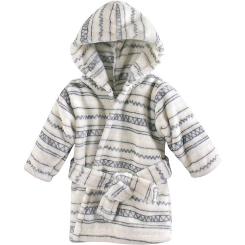 Hudson Baby Unisex Baby Plush Animal Face Bathrobe, Aztec, 0-9 Months