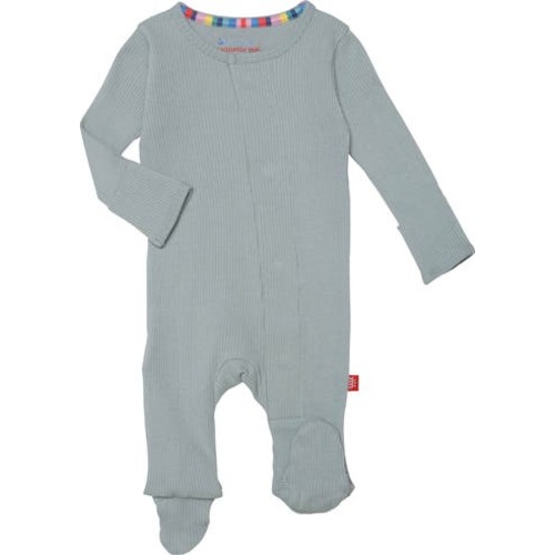 Ribbed Cotton Long SleeveMagnetic Footie
