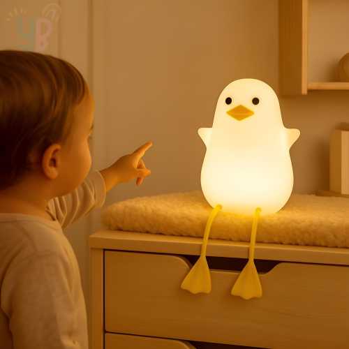 Duck LED Night Lamp – Cute Silicone Light, Cute Bedside Lamp, Baby Sleep Aid, Adorable Baby Shower Gift, Cute Children's Room Decoration