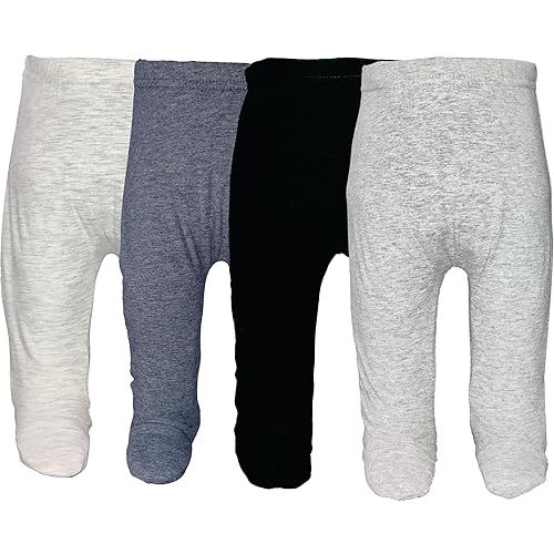 123 Bear Baby Soft Cotton Spandex Pants with Feet
