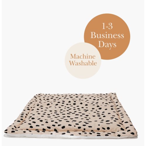 Black Beige Play Mat - Washable Mat - Cotton Activity Mat - Tummy Time Mat - Square Baby Mat- Baby Gym Mat - Infant Nursery Floor Mat