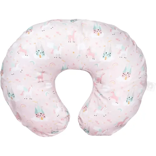 Boppy Nursing Pillow Original Support, Pink Unicorns and Castles, Ergonomic Nursing Essentials for Bottle and Breastfeeding, Firm Fiber Fill, with Removable Nursing Pillow Cover, Machine Washable
