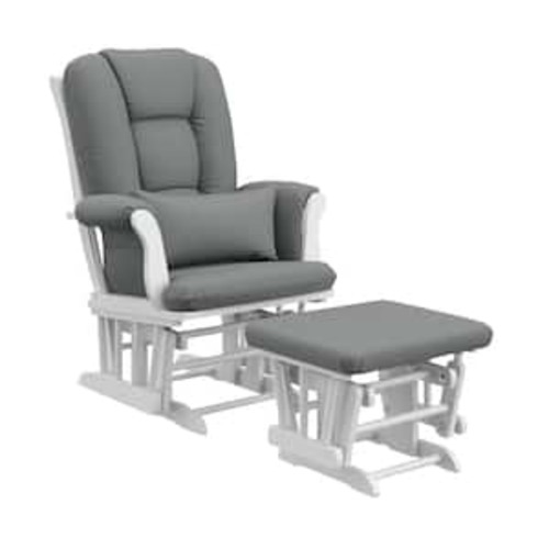 Tuscany Espresso with Gray Cushion Glider and Ottoman Set