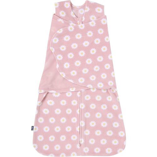 HALO Micro-Fleece Sleepsack Swaddle, 3-Way Adjustable Wearable Blanket, TOG 3.0, Daisy, Newborn, 0-3 Months