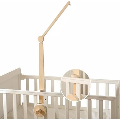 HI BABY MONMENT Crib Mobile Arm - Baby Mobile Hanger with 2-Height Settings Adjustable, Stabilizing Attachment for Added Safety, Mobile Arm for Crib, Sturdy & Secure Design for Nursery Mobile