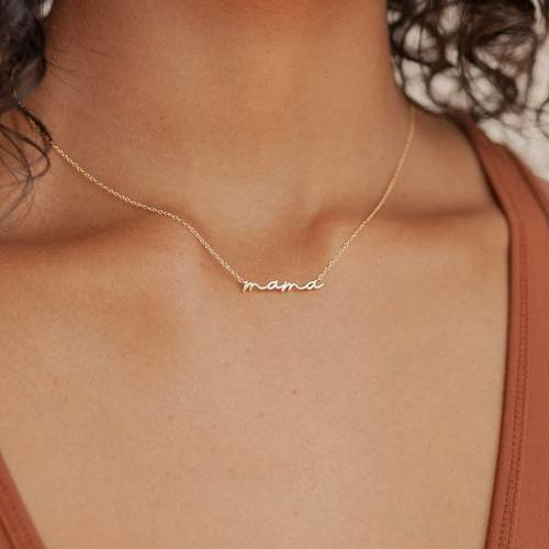 Dainty Mama Necklace by Caitlyn Minimalist in Sterling Silver, Gold & Rose Gold • Mom Necklace • Perfect Gift for Mom and Wife • NR014