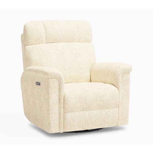 Lullaby Deluxe Recliner Performance Heathered Chenille Ecru