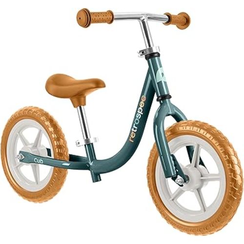 Retrospec Cub Toddler Balance Bike for Ages 18 Months - 3 Years - 12in No-Pedal Beginner Bicycle with Adjustable Seat, Puncture-Proof Tires & Safe Low Frame Design