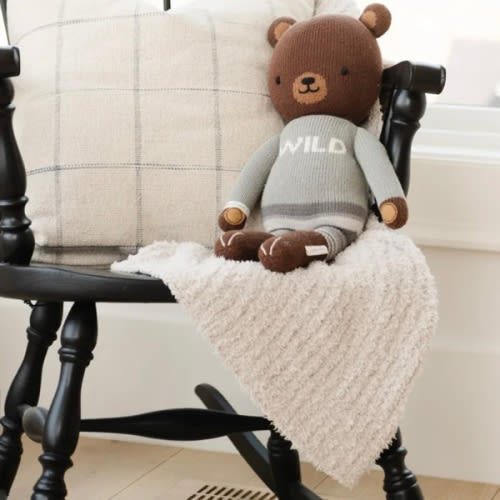 Saranoni Ribbed Bamboni Receiving Blanket - Moonbeam
