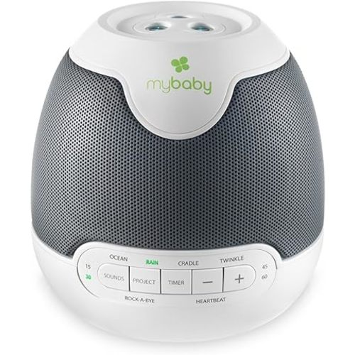 MyBaby Lullaby Sound Machine & Projector – Baby Sleep Machine Plays 6 Sounds & Lullabies, Projects Soothing Images - Auto-Off Timer, Adjustable Volume, Great for Baby Registry and Baby Shower Gifts