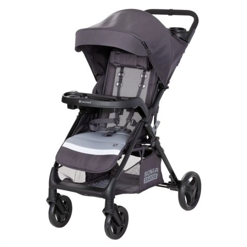 Baby Trend Sonar Seasons Single Toddler Stroller Foldable Travel Rolling Seat with Canopy Protection, Cupholders, and Storage Basket, Liberty Grey