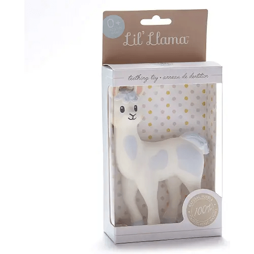 Lil' Llama Baby Teething Toys, Llama Teether for Toddler & Baby Boys and Girls, 100% Natural Rubber BPA-Free Squeaky Baby Toy, Soothe Sore Itchy Gums & Teething Pain (Llama)