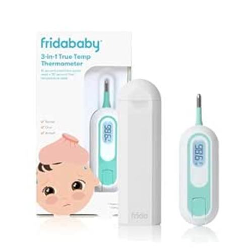 FridaBaby 3-in-1 True Temp Digital Thermometer for Fevers, Babies & Kids (Rectal, Underarm + Oral)