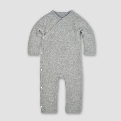 Burt's Bees Baby® Baby Organic Cotton Quilted Bee Wrap Front Jumpsuit - Heather Gray Newborn