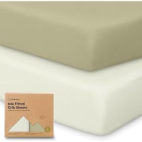 2-Pack Crib Sheets for Boys, Girls - Viscose Derived from Bamboo Fitted Crib Sheet, Baby Crib Sheets Neutral, Crib Mattress Sheet, Toddler Bed Sheets, Baby Sheets for Crib Fitted Sheets (Oregano)