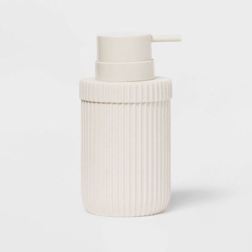 Ribbed Soap Pump Ivory - Room Essentials™: Resin & Plastic, Refillable, Spot Clean, 13.5oz Capacity