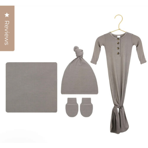 Beau Ribbed Newborn Hat Bundle (Gown)