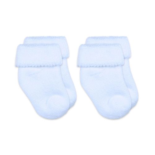 Baby Blue Terry Turn Cuff Bootie Socks