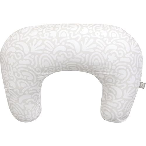Boppy Nursing Pillow, Cream Retro Squiggles, Larger, More Supportive Pillow for Breastfeeding and Bottle Feeding, Firmer Fill, Higher Lift, Larger Area Than Original Nursing Pillow