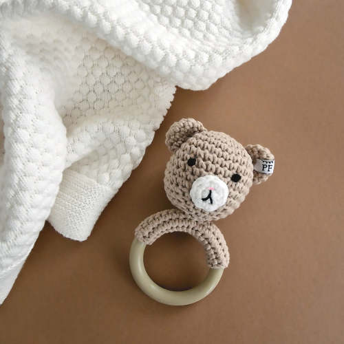 Bear Rattle - Cotton & Silicone