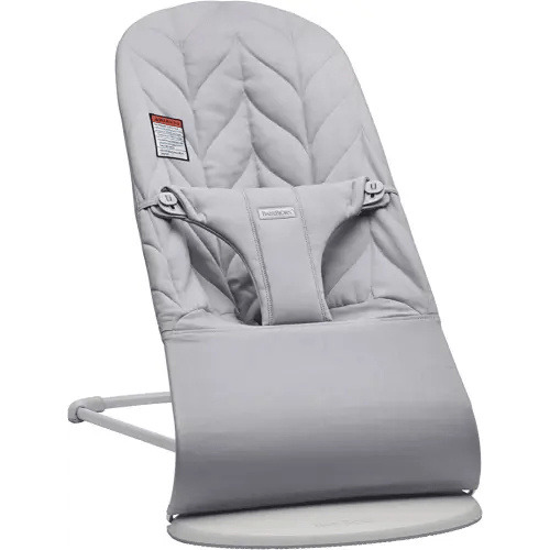 BabyBjörn Bouncer Bliss, Cotton, Petal Quilt, Light Gray