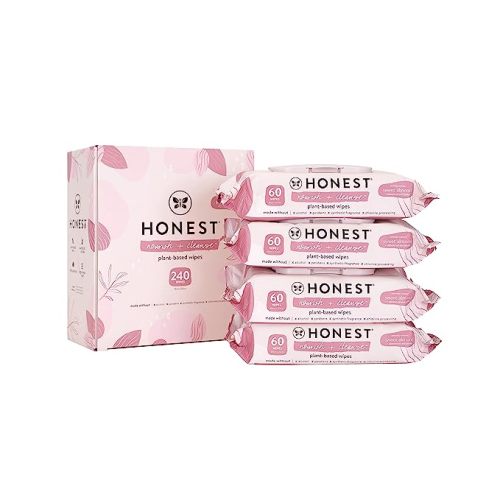 The Honest Company Nourish + Cleanse Benefit Wipes | Cleansing Multi-Tasking Wipes | 99% Water, Plant-Based, Hypoallergenic | Sweet Almond, 240 Count - Nourish + Cleanse (Sweet Almond) - 60 Count (Pack of 4)