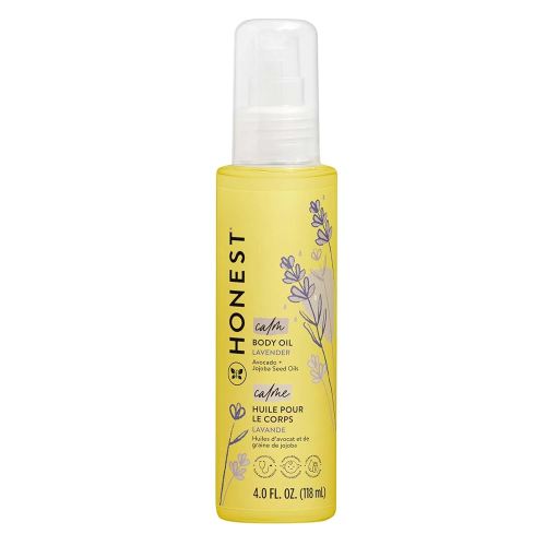 The Honest Company Lavender Infused Calming Body Oil | Moisturize, Nourish, + Soothe Baby's Skin | Plant-Based, Hypoallergenic, Vegan | 4.0 fl oz