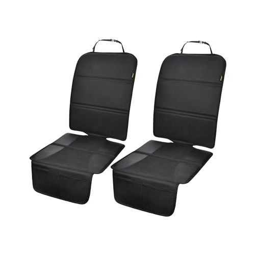 PIDO Car Seat Protector, 2 Pack Seat Protector Under Baby Car Seat with Thick Padding and Non-Slip Back, Waterproof Carseat Protection Cover, Carseat Pad for Vehicle Leather Upholstery, Black