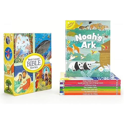 Best-Loved Bible Stories - 8-Book Library Boxed Gift Set for Children: Including stories of Noah's Ark, The Birth of Jesus, The Creation Story, Daniel ... Lion's Den, Jonah, and More (Little Sunbeams) Library Binding – Picture Book, March 14, 2023
