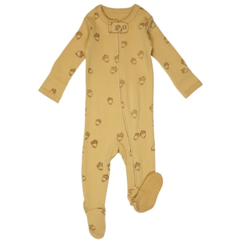 Organic Zipper Baby Footie in Honey Acorn – L'ovedbaby (NB)