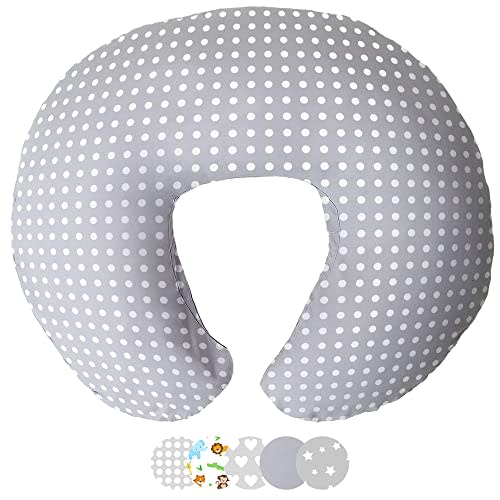Niimo Nursing Pillow - 100% Cotton Breastfeeding Pillow Cover, Ergonomic Nursing Pillows for Breastfeeding, Machine-Washable Baby Pillow, Breastfeeding Pillows & Breastfeeding Essentials