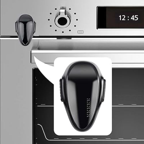 Oven Door Lock Child Safety, Heat-Resistant Easy to Install, Childproof Oven Locks for Toddlers, no Screws or Drills Swivel Mechanism Rotation (Black)