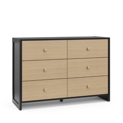 Storkcraft Calabasas 6 Drawer Dresser, Color: Black/Driftwood