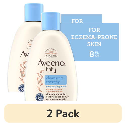 (2 pack) Aveeno Infant Baby Cleansing Therapy Moisturizing Bath Body Wash, Oatmeal, 8 oz