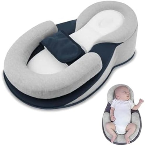 Dreamnast Baby Wedge Pillow for Newborn, 2025 Upgrade Baby Wedge Lounger Pillow for Reducing Spit-Up (Regular with Strap)