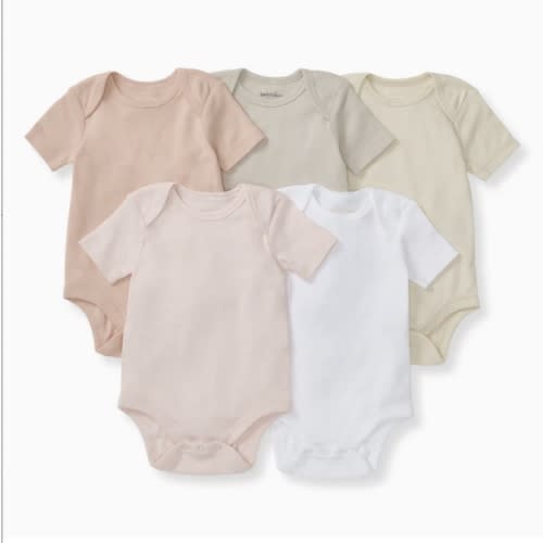 Solid Organic Cotton Short Sleeve Baby Bodysuits 5 Pack - Pink Sand – Burt's Bees Baby