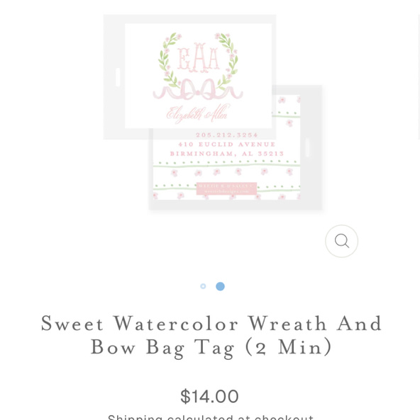 Sweet Watercolor Wreath and Bow Bag Tag (2 min)