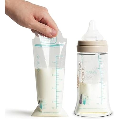 MOTHER-K Disposable Baby Bottle Liner, Must-Have Baby Travel Essentials, BPA Free (8oz, 120pcs)