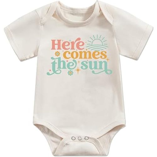 Newborn Infant Baby Boys Girls Funny Letters Print Bodysuit Short Sleeve Romper Pregnancy Announcements