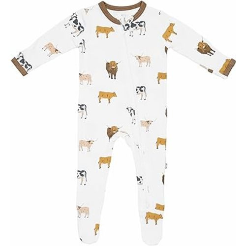KYTE BABY Unisex Zipper Closure Footies, Rayon Made From Bamboo, 0-24 Months