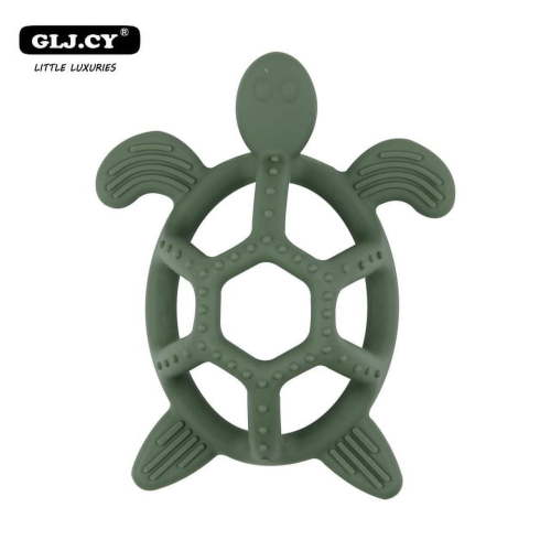 Baby Silicone Teether RodBaiTrendt Cartoon Animals 1pc Food Grade Silicone Turtle DIY Teething Toys Teeth Rod Teethers Gift