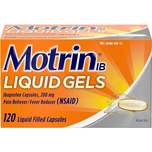 Motrin IB Liquid Gels, Ibuprofen 200 mg, Pain Reliever & Fever Reducer Minor Arthritis Pain, Muscular Aches, Headache, Menstrual Cramps & Backache, NSAID, 120 Ct